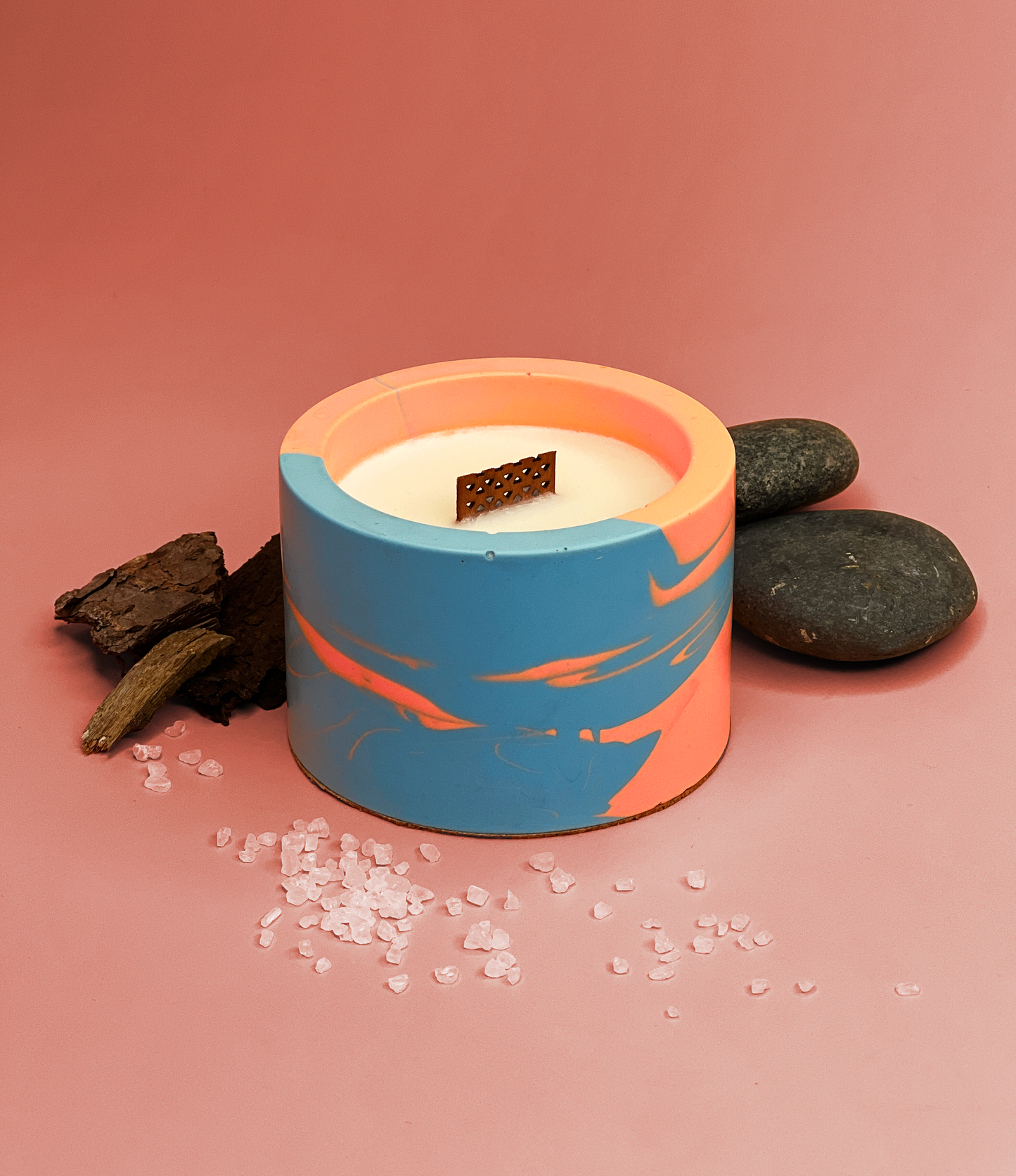 Melt Mode – Neon Swirled Jesmonite Candle | Bold Colour + Scent Combos