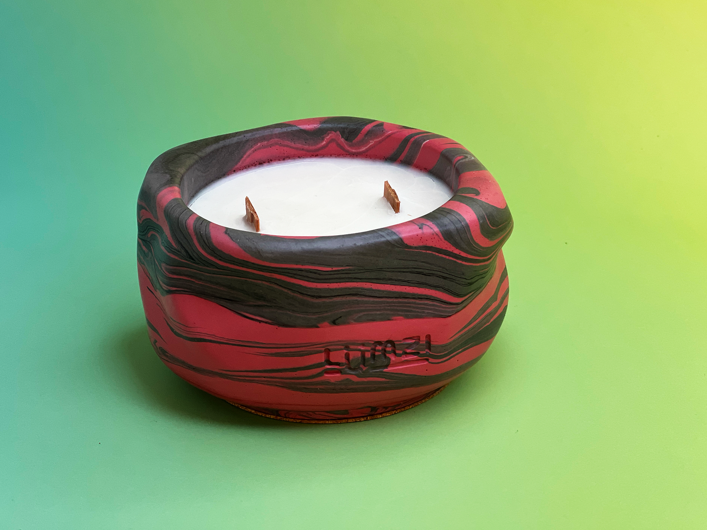 Squidge Candle – Sculptural Jesmonite Candle – Chunky Blobby Shelf Decor – Handmade Gift