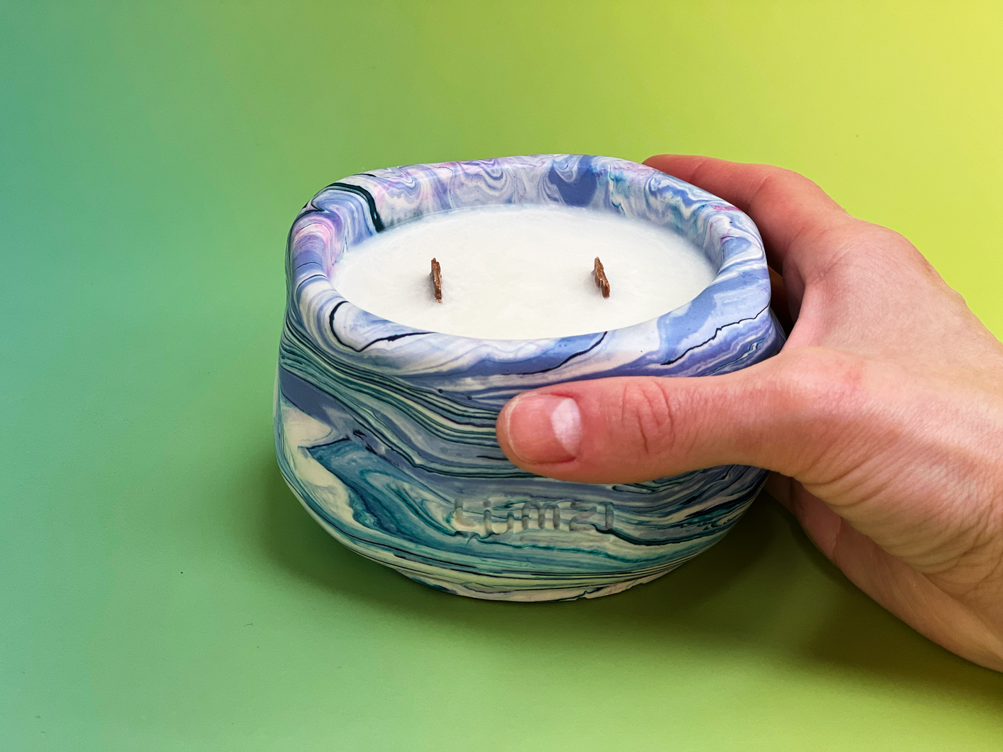 Squidge Candle – Sculptural Jesmonite Candle – Chunky Blobby Shelf Decor – Handmade Gift
