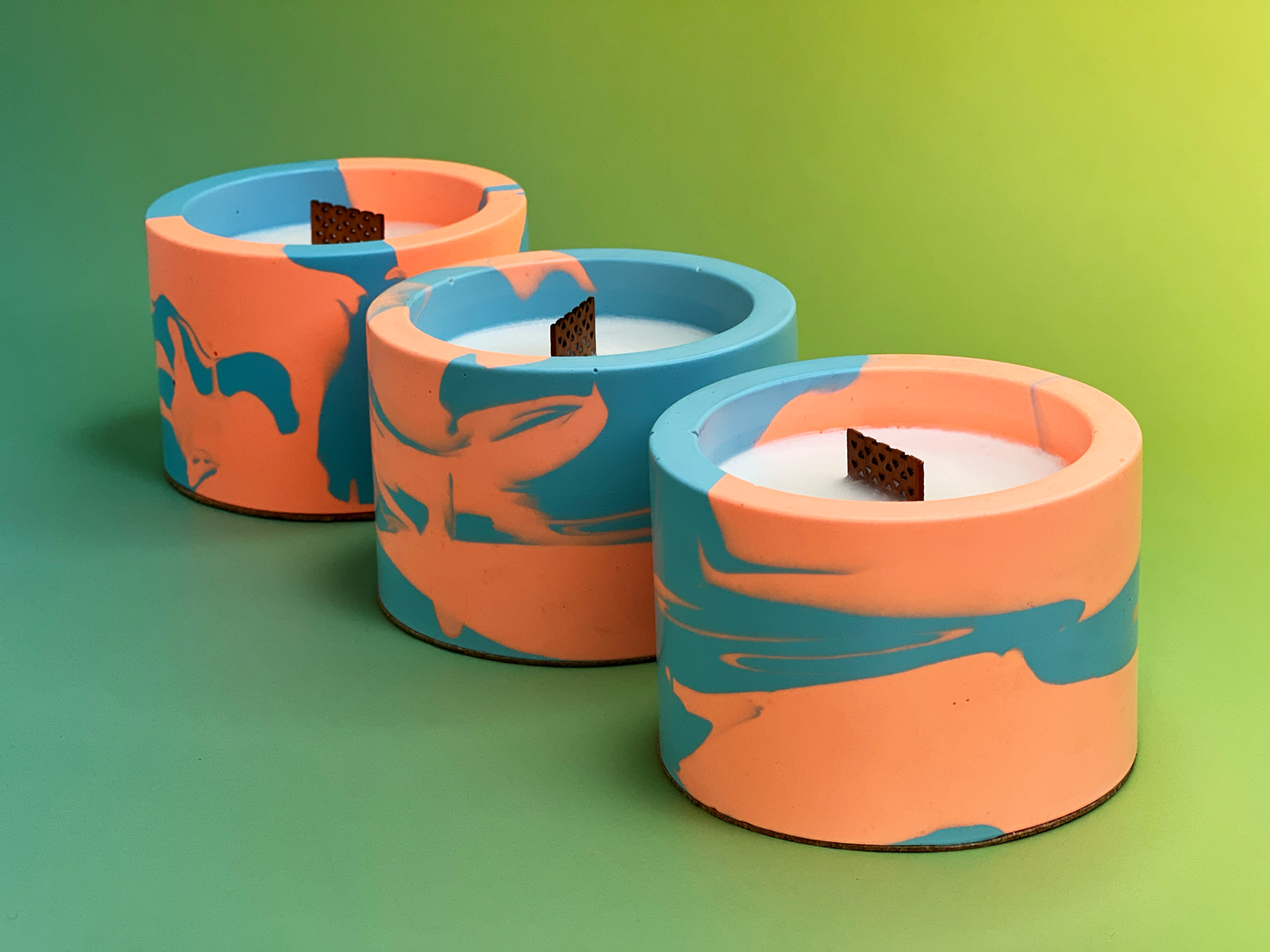 Melt Mode – Neon Swirled Jesmonite Candle | Bold Colour + Scent Combos