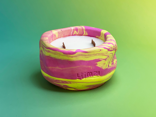 Squidge Candle – Sculptural Jesmonite Candle – Chunky Blobby Shelf Decor – Handmade Gift