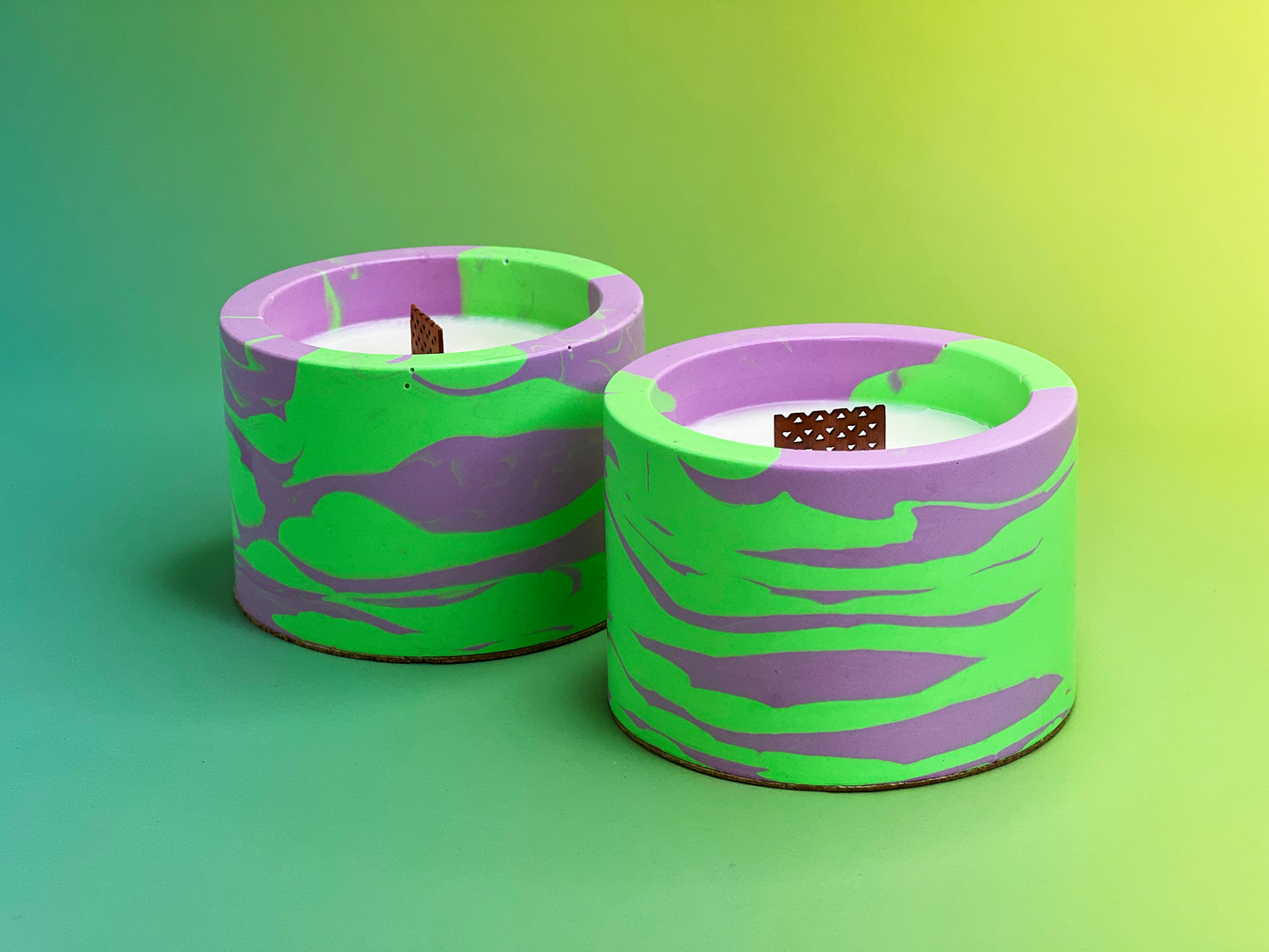 Melt Mode – Neon Swirled Jesmonite Candle | Bold Colour + Scent Combos
