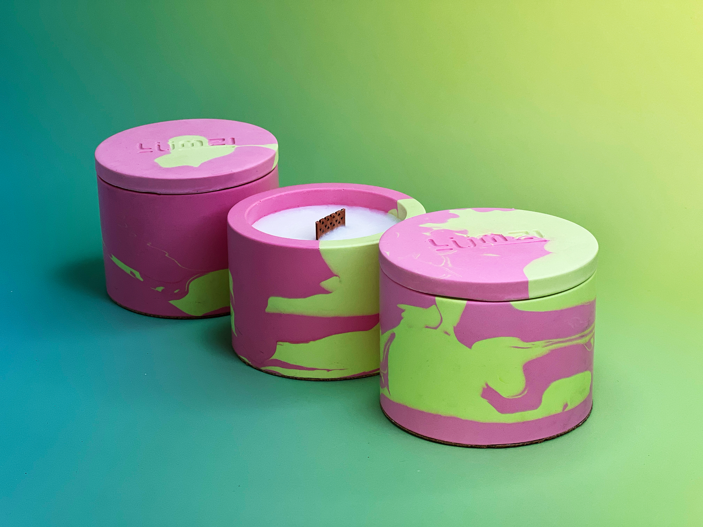Melt Mode – Neon Swirled Jesmonite Candle | Bold Colour + Scent Combos