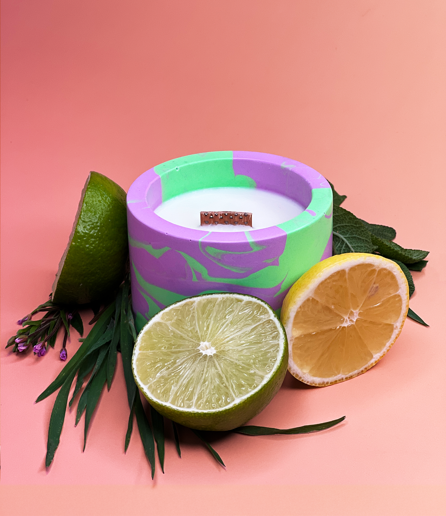 Melt Mode – Neon Swirled Jesmonite Candle | Bold Colour + Scent Combos
