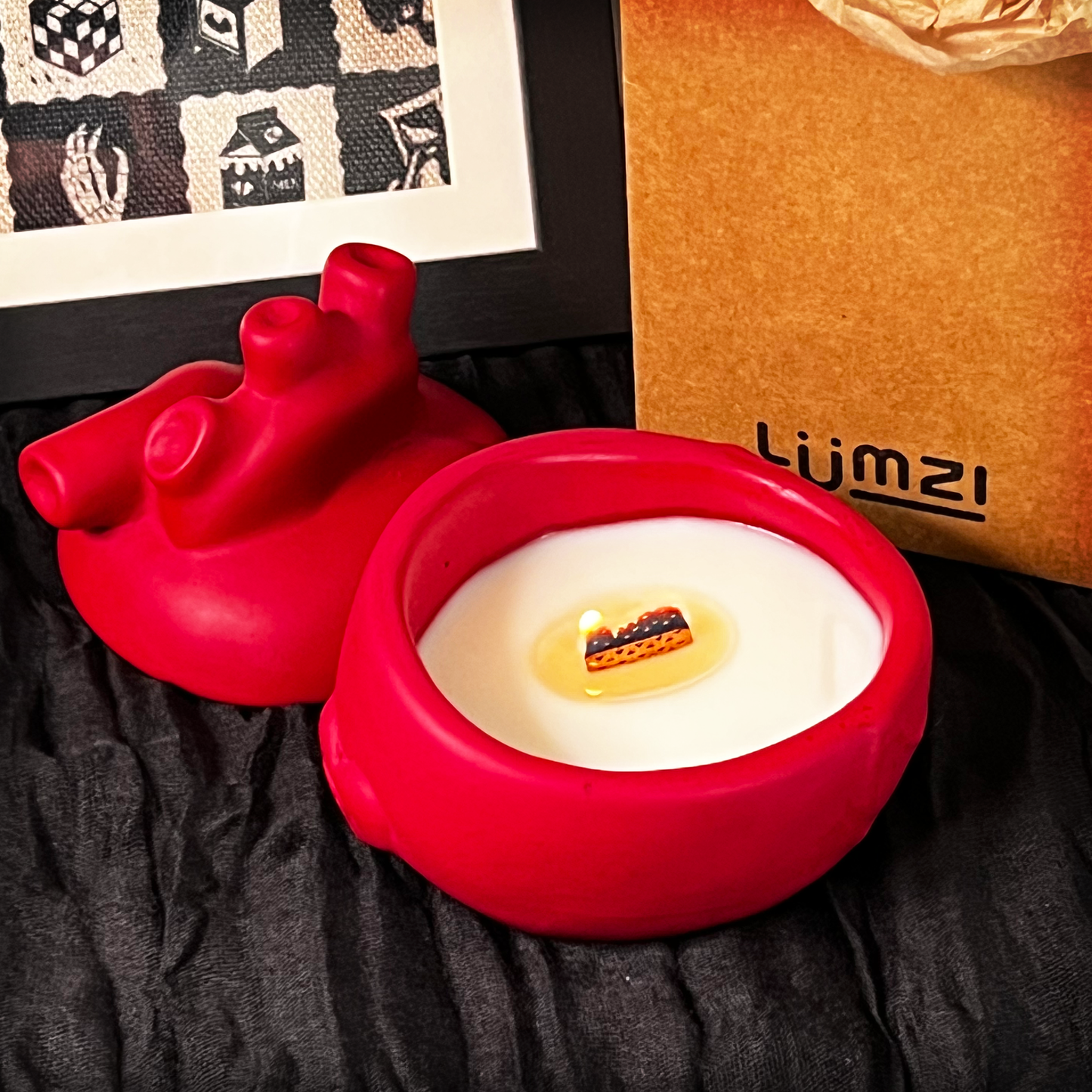 Heartcore Candle – Anatomical Jesmonite Candle – Gothic Sculptural Home Decor