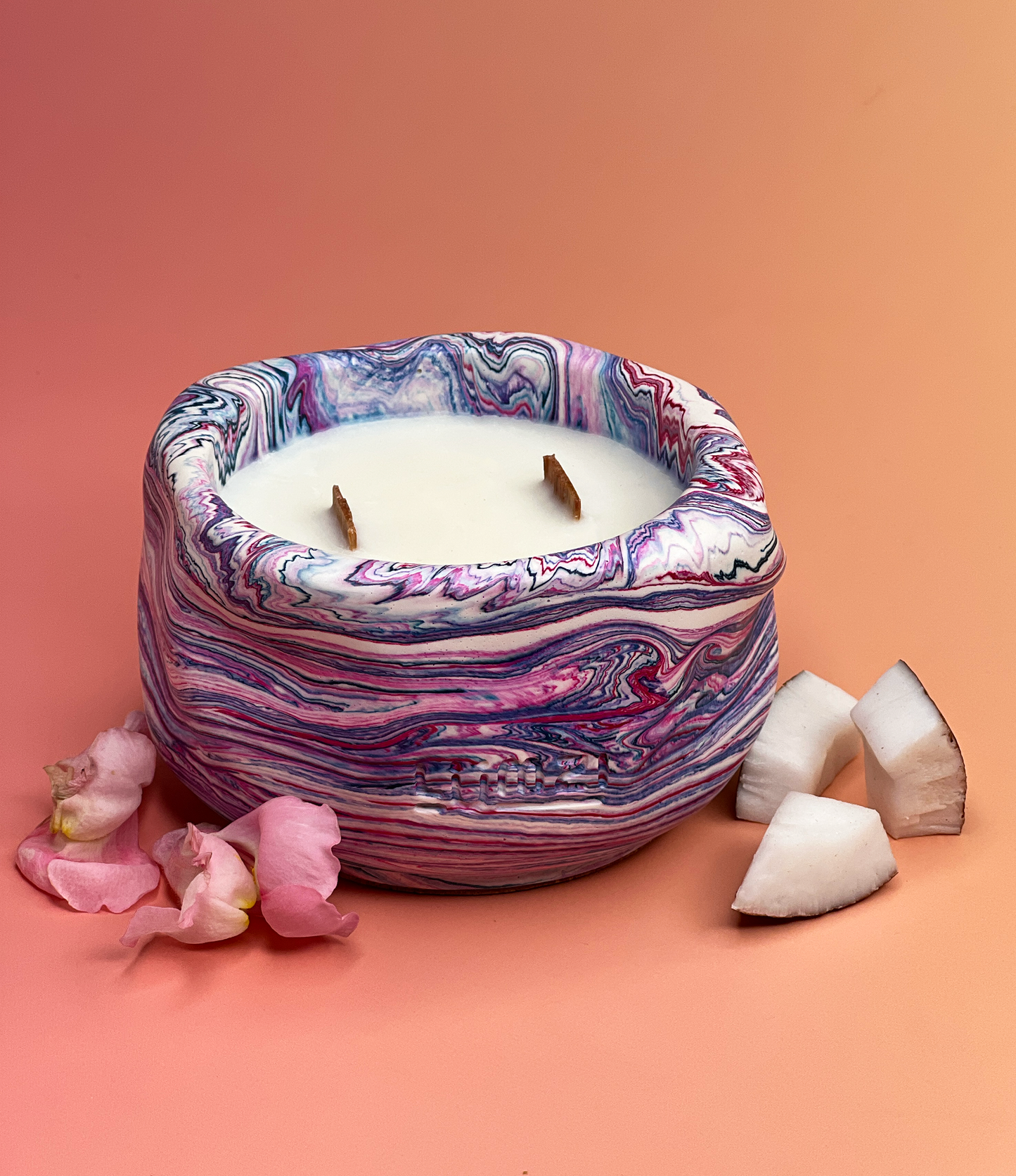 Squidge Candle – Sculptural Jesmonite Candle – Chunky Blobby Shelf Decor – Handmade Gift