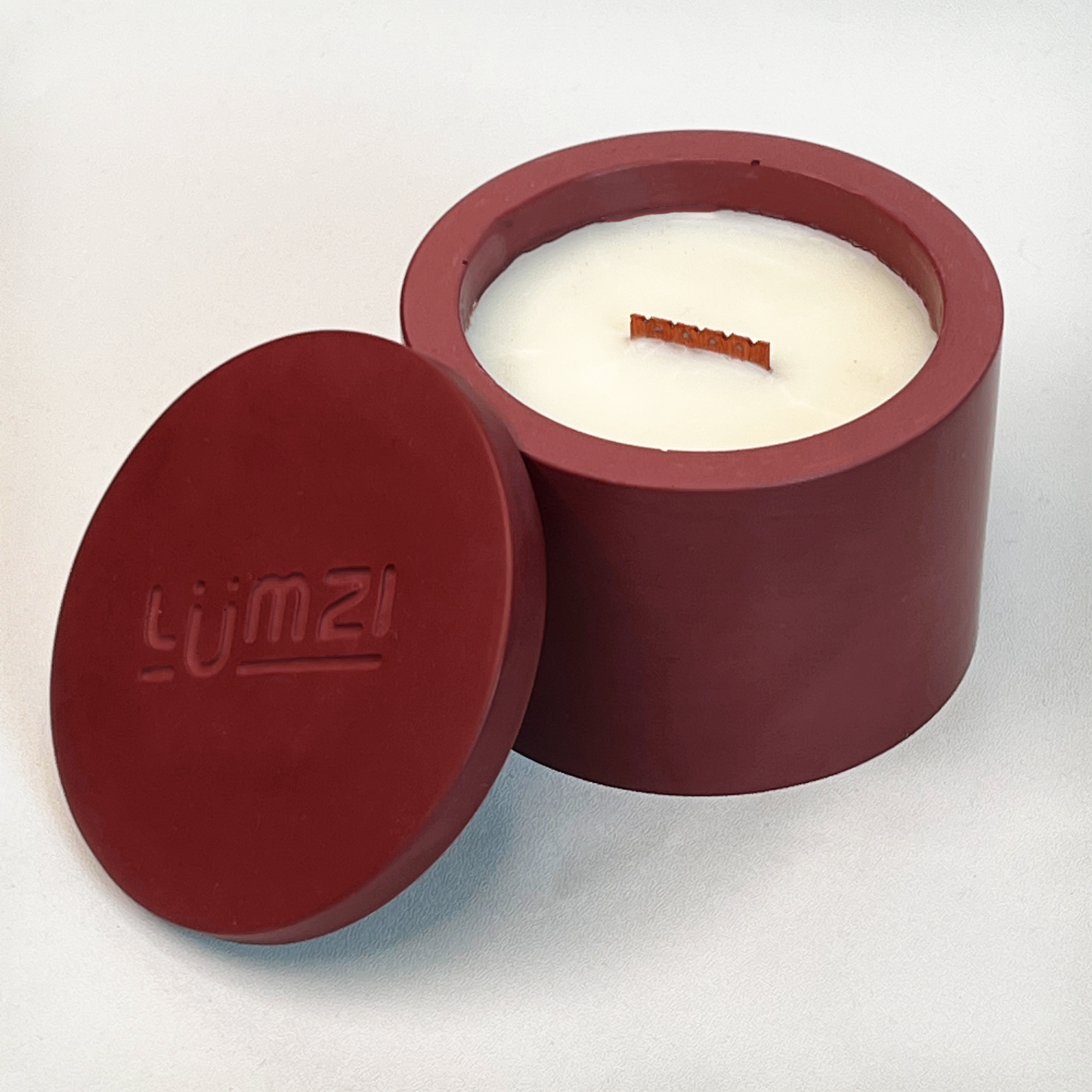 Soft Burn — Autumn Jesmonite Candle with Crackling Wooden Wick | Handcrafted Reusable Vessel