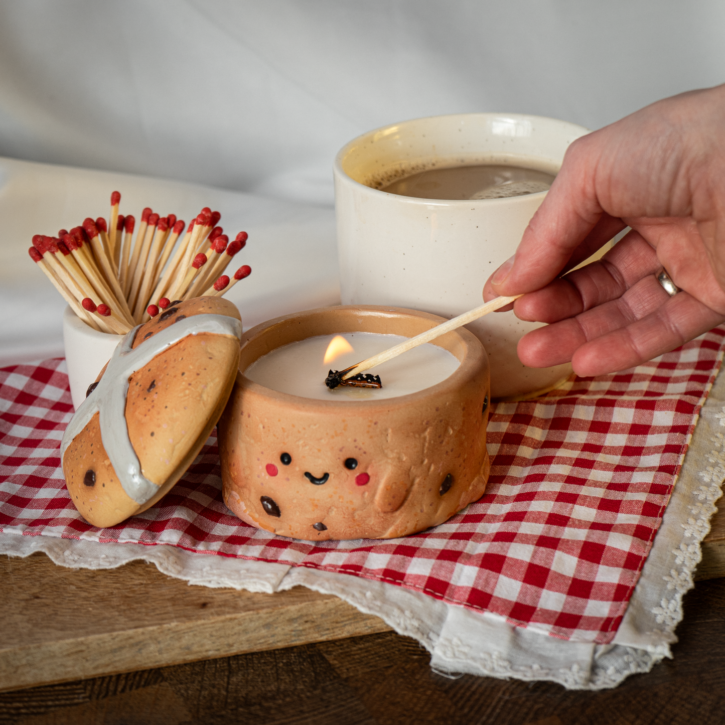 Hot Cross Bun Candle — Easter Bakery Candle