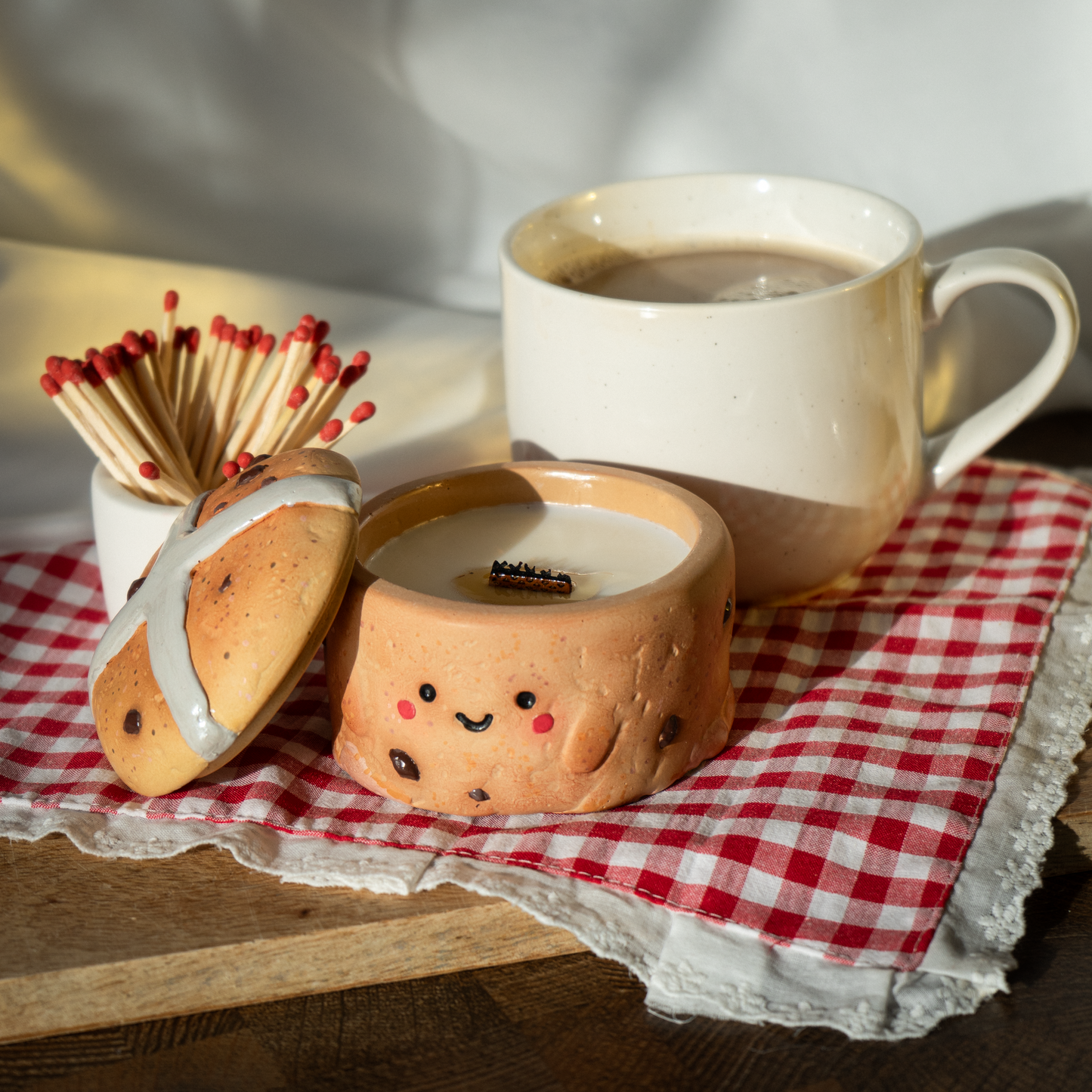 Hot Cross Bun Candle — Easter Bakery Candle