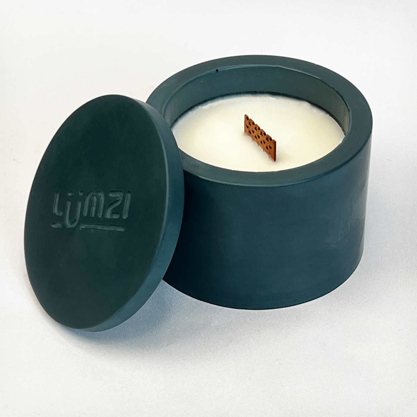 Soft Burn — Autumn Jesmonite Candle with Crackling Wooden Wick | Handcrafted Reusable Vessel
