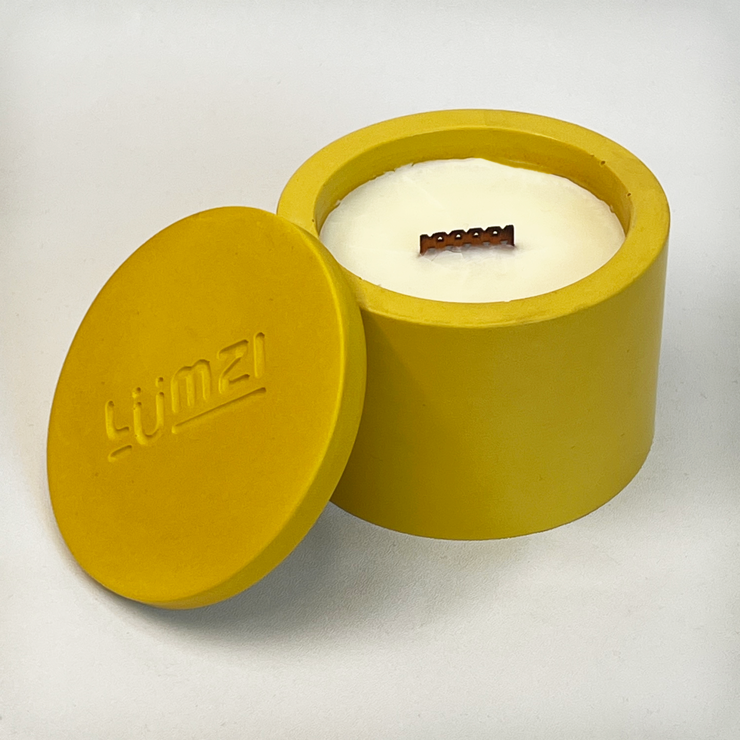 Soft Burn — Autumn Jesmonite Candle with Crackling Wooden Wick | Handcrafted Reusable Vessel